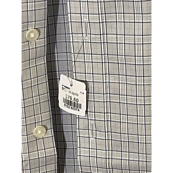 Esquire Men’s Dress Shirt BNWT Size 16/32-33 Slim Fit Blue Plaid - Picture 2 of 5